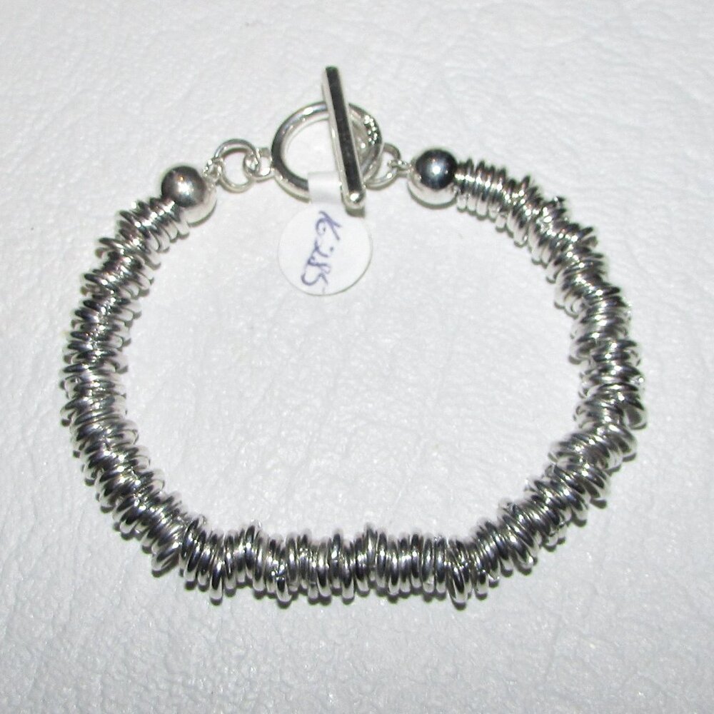 Silver 1/4" Multi-Ring Toggle Bracelet - NEW